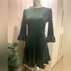 Souk + Sepia Forest Green, Velvet Mini Dress